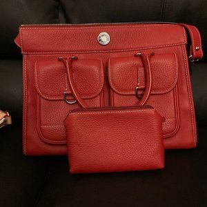 RED Dooney and Bourke Double Pocket Tote